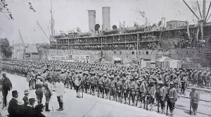American troops after disembarking