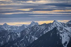 Ammergau Alps, mountains with snow