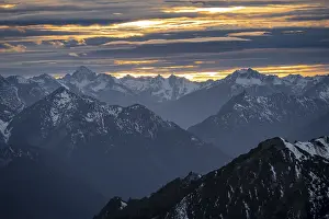 Ammergau Alps, mountains with snow