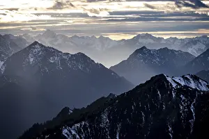 Ammergau and Lechtal Alps, mountains with snow