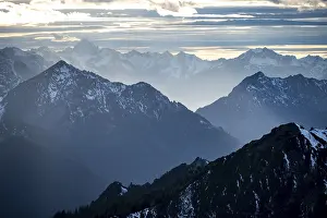 Ammergau and Lechtal Alps, mountains with snow