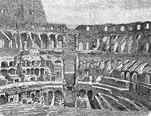 Amphitheatre, interior of the Colosseum in Rome