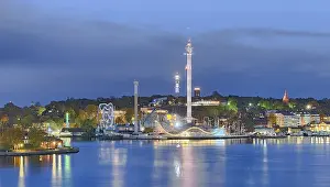 Amusement park, illuminated, Stockholm