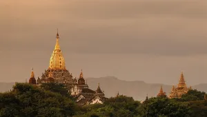Ananda Temple at dusk, Bagan, Burma