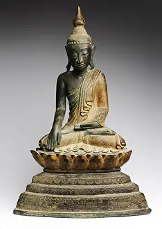 Ancient Buddha sculpture, bronze, from Myanmar