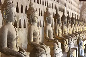 Ancient Buddha statues in the courtyard of Wat Si Saket