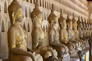 Category Buddhism Prints: Ancient Buddha statues in the courtyard of Wat Si Saket