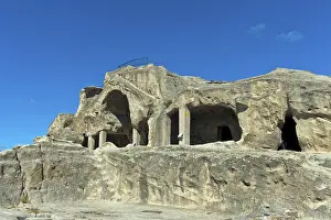 Ancient cave structures in the fortress and cave town of Uplistsikhe near Gori