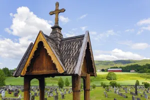 Ancient cemetery in the churchyard