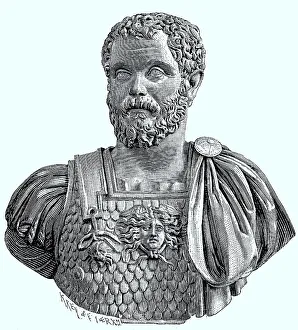 Ancient marble bust of Lucius Septimius Severus Pertinax