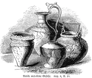 Ancient metal vessels, objects