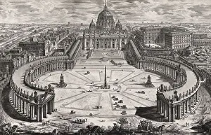 Ancient Rome, View of the famous Vatican Basilica
