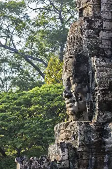 Ancient stone face of Bayon temple