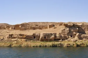 Ancient temple complex on the banks of the Nile