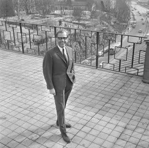 Anders Franzen (1918-1993) Swedish marine engineer and amateur researcher, professor. In 1956, he located the sunken royal ship Vasa, which was salvaged in 1959-1961. Picture taken in 1964
