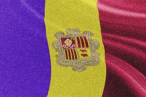 Andorra glitter flag, national flag
