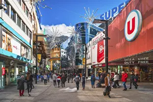 Andorra la Vella, Andorra, Jan 2020 Crowd of people duty free shopping