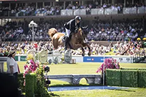 Andre Thieme of Germany and riding DSP Chakaria compete in the first round of the 1