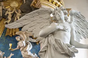 Angel in front of the altar by Nicodemus Tessin in the interior of the Evangelical Lutheran Church of the Saviour