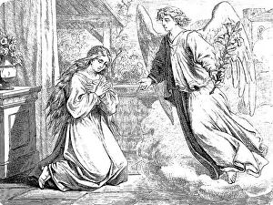 The angel announces the birth of Jesus to the Virgin Mary