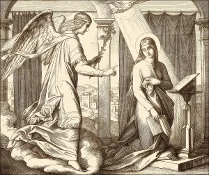 The Angel Gabriel brings the message to Mary about Jesus birth