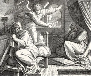 Angel Warns Joseph to leave Bethlehem and flee to Egypt