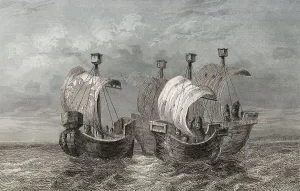 Angelsaechsische Segelboote, 14. Jahrhundert