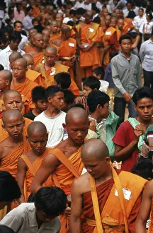 Angkor Thom is located one mile north of Angkor Wat