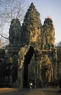 Angkor Thom is located one mile north of Angkor Wat