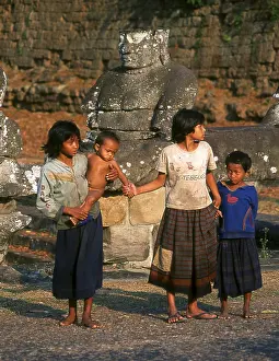Angkor Thom is located one mile north of Angkor Wat