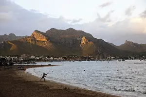 Anglers on the beach, Bay of Puerto de Pollensa