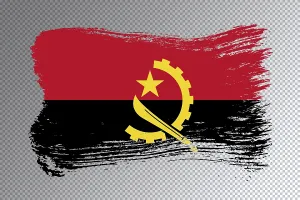 Angola flag brush stroke, national flag on transparent background