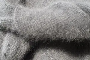 Angora velcro sweater in closeup