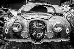 Category Oldtimer Prints: Antique cars on a big scrapyard at the end of Old Coach Road Trail