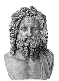The antique marble bust of Zeus of Otricoli