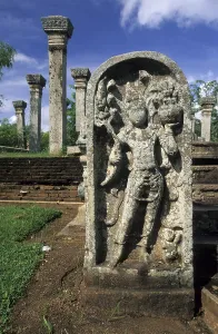 Antique statue at Mahasen palace in Anuradhapura