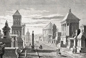 The Appian Way or Via Appia near ancient Rome