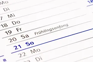 Appointment calendar, beginning of spring, Germany