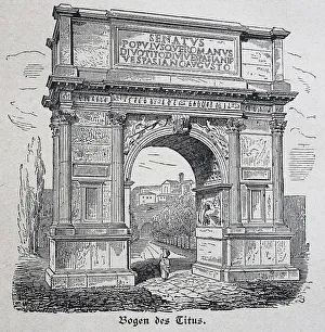 Arch of Titus in 1800, Rome, Italy