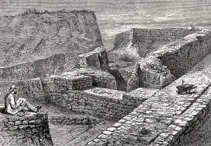 Archaeological excavation of Hisarlik or Troy