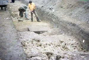 Archaeological excavation of a Neolithic causewayed enclosure, Great Wilbrahim, Cambridgeshire, England, UK 1976