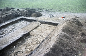 Archaeological excavation of a Neolithic causewayed enclosure, Great Wilbrahim, Cambridgeshire, England, UK 1976