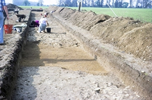 Archaeological excavation of a Neolithic causewayed enclosure, Great Wilbrahim, Cambridgeshire, England, UK 1976