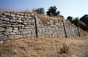 Archaeological excavation site of the ancient city of Troy, Turkey 1997 Basis for the construction of Priam's palace