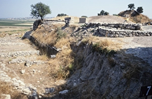 Archaeological excavation site of the ancient city of Troy, Turkey Trench excavated by Heinrich Schliemann in 1997