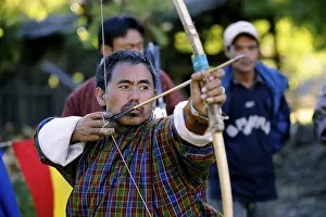 Archer, Jakar, Bumthang district, Bhutan