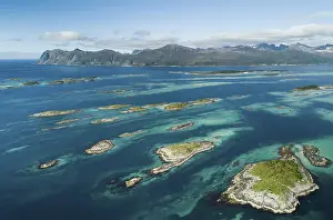 Archipelago, small rocky islands from the ice age in the fjord