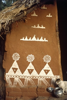 Over architectural heritage, CPA Piramal gallery in Mumbai, first rice painting near Hearth-Baloogaon, Oriss a, India 1986