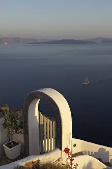 Architectural detail of Oia, the small town on the island of Santorini