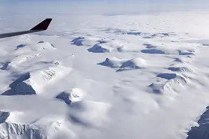 Arctic landscape with snow-covered mountains